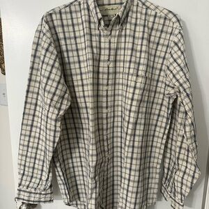 Eddie Bauer Cream and Black Checkered Shirt.